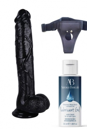 Belden Balamal Kayganlatrc Set Noctis 30cm Siyah Dildo No:39